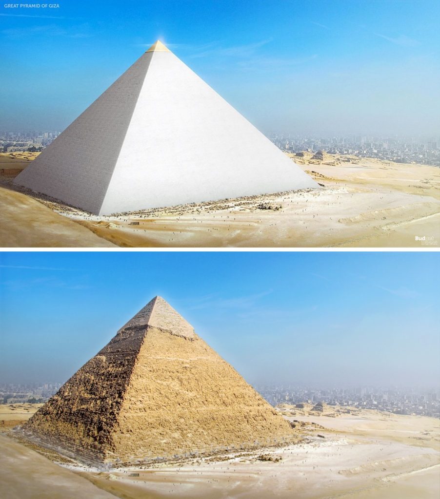 [The Great Pyramid of Giza with Original White Limestone Casing]